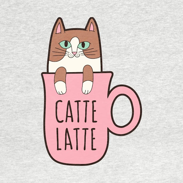 Catte Latte Coffe Cat by pinkowlet